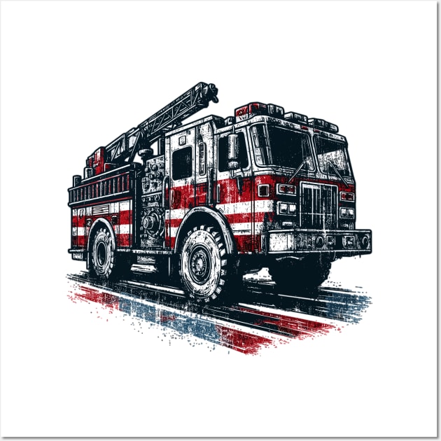 Fire Truck Wall Art by Vehicles-Art